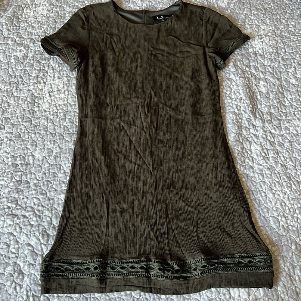 Lulu’s dark green short sleeve dress XS